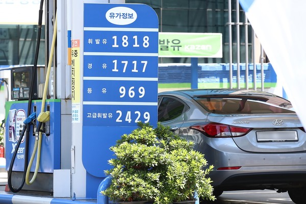 전국 주유소 휘발유 가격 상승세. [연합뉴스]