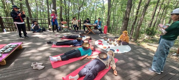 해남군은 지역 대표로 참가한 김금옥 산림치유지도사가 도내 산림교육 전문가 대상 ‘2024년 전라남도 숲교육 경연대회’에서 대상을 수상했다. [해남군 제공]