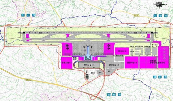 제주 제2공항 시설 배치도. [국토교통부 제공]